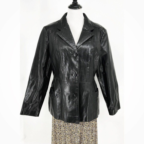 Black Y2K Wilson's Leather Trench Coat